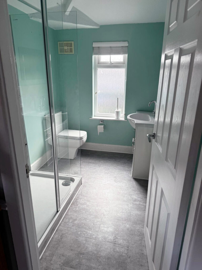 New shower and flooring