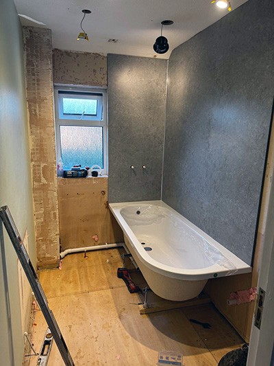 Installing new bathroom